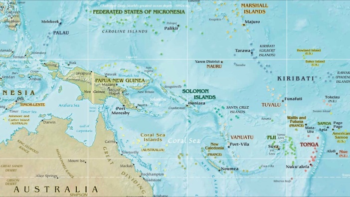 OCEONIA, courtesy of the University of Texas Libraries, The University of Texas, Austin Marshall Islands in the top right corner.