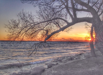 Sunset by Lake Ontario, in November