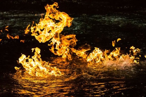 Australia river methane fire